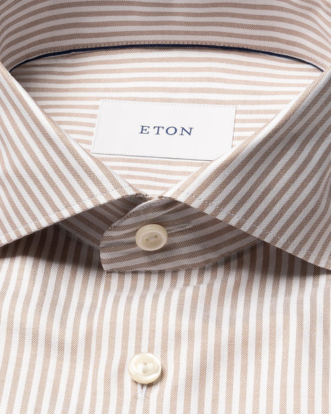 Eton Bengal Striped Signature oxford shirt Skjorte Lys-Beige - chrismoa.no