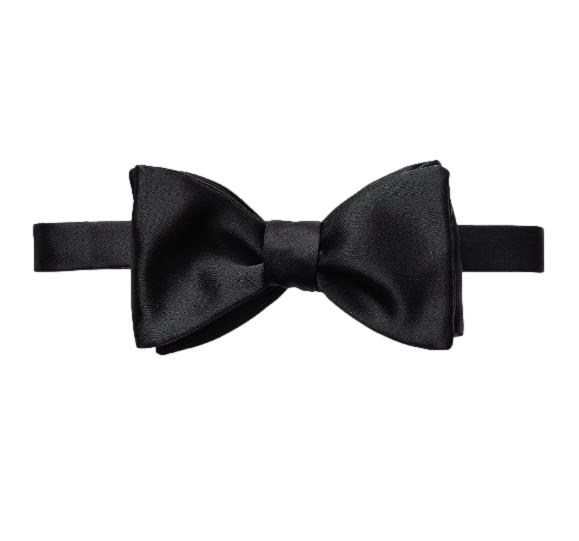 Eton Black Silk Bow Tie – Ready Tied Sløyfe Sort - chrismoa.no