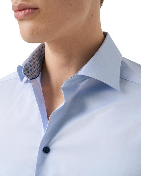 Eton moderne skjorte med medaillonmønster i twill stoff, signaturoverdel for herre, detaljert bilde av Eton-merkevaren