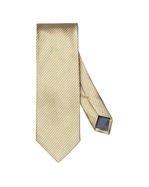 Eton Micro Woven bomulls- og silketie i pastellgul, slips med fin struktur og elegant design, for formelle anledninger.