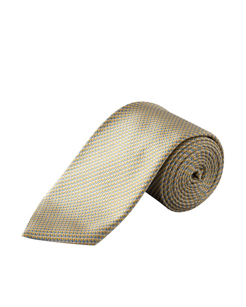 Eton mikrovevet bomulls-silketie slips i pastellgul, elegant slips i fin kvalitet, synlige i bildet.