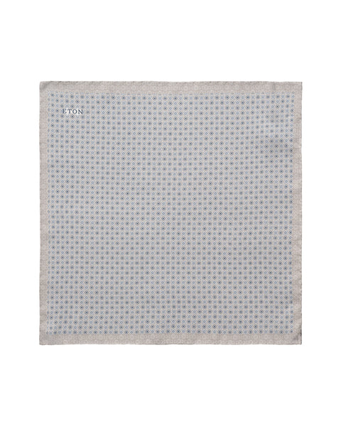 Eton Geometric Silk Pocket Square Tilbehør Lysegrå - chrismoa.no
