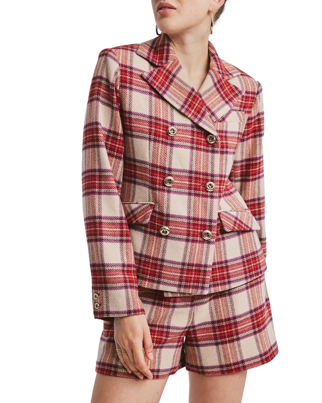 By TiMo Tailored Blazer Jakke Rød - chrismoa.no