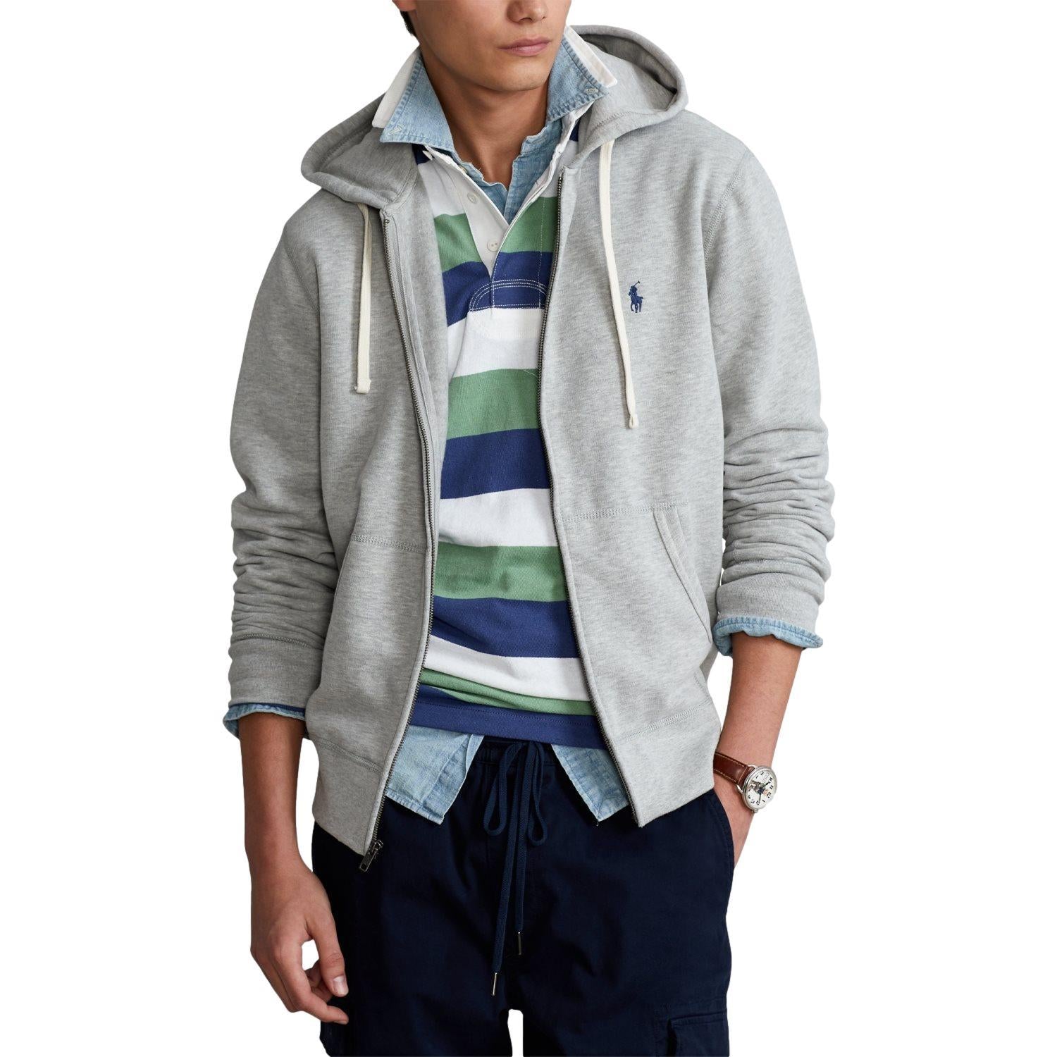 Polo Ralph Lauren The Rl Fleece Hoodie Genser Lysegrå - chrismoa.no