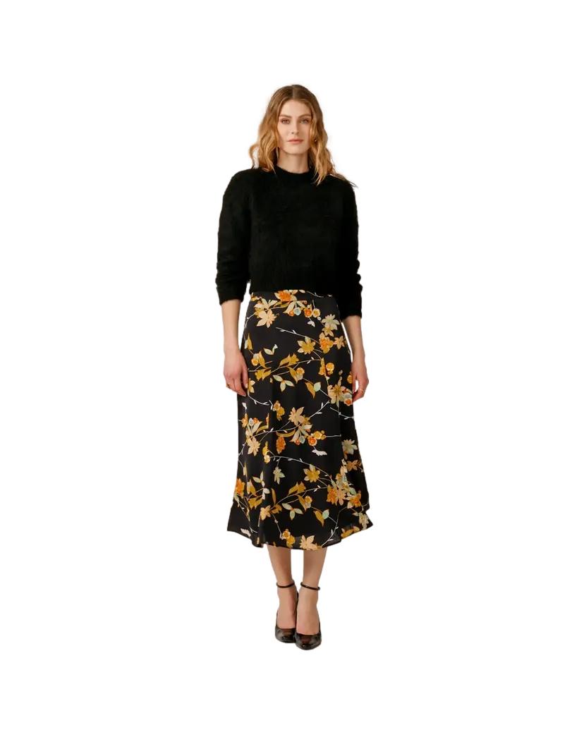 By TiMo Satin Skirt Skjørt Mørkeblå - chrismoa.no