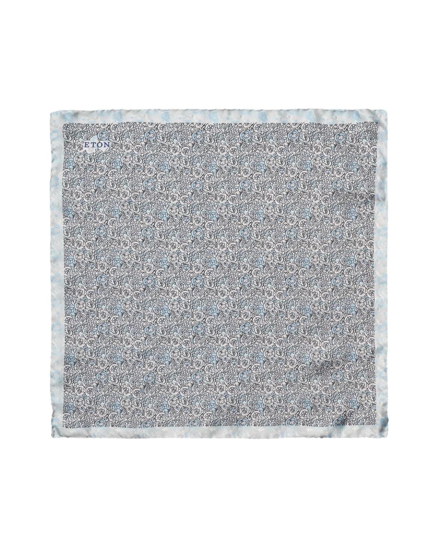 Eton Floral Silk Pocket Square Tørkle Lyseblå - chrismoa.no