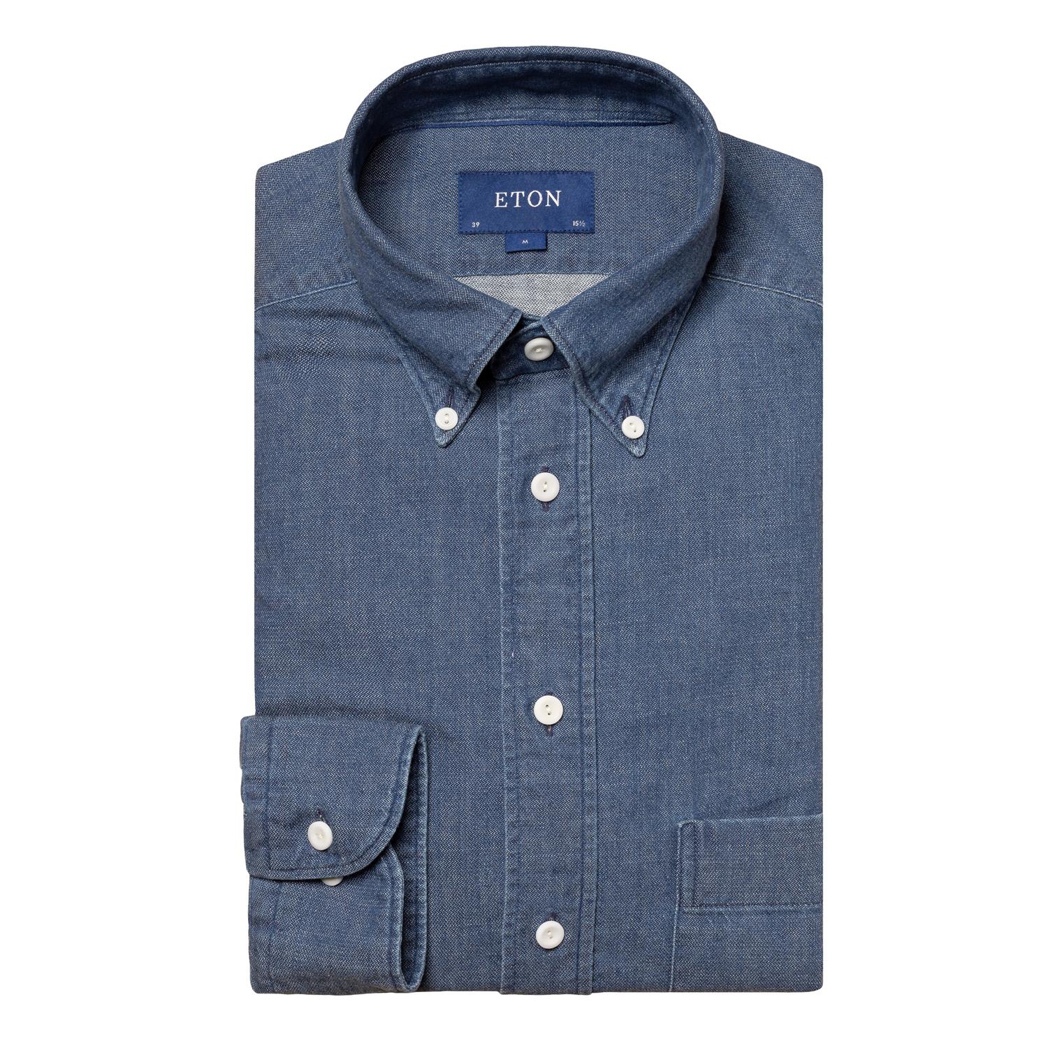 Eton Slim Indigo Denim Shirt Skjorte Indigo