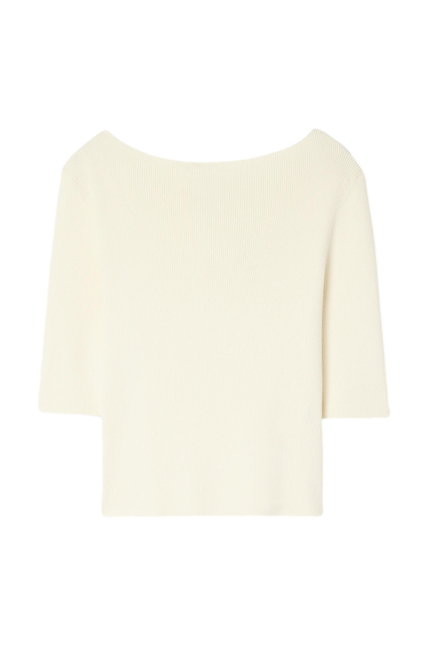 Filippa K Boatneck Rib Top Genser Cream - chrismoa.no