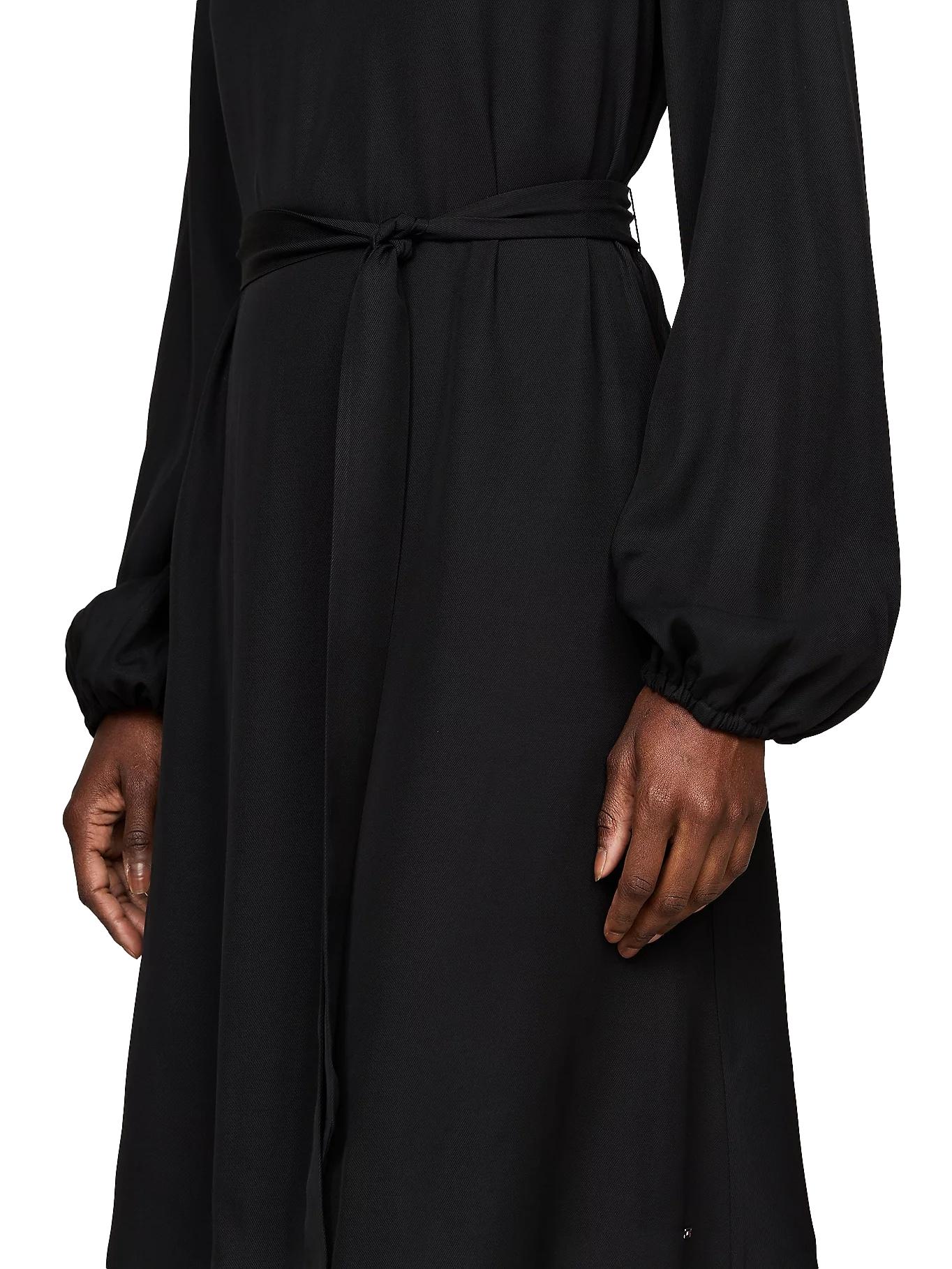 Tommy Hilfiger Fluid Vis Gathered Belted Dress Dress Sort - chrismoa.no