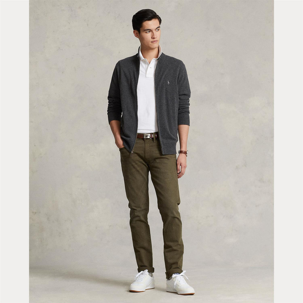 Polo Ralph Lauren Wool full zip Genser Grå