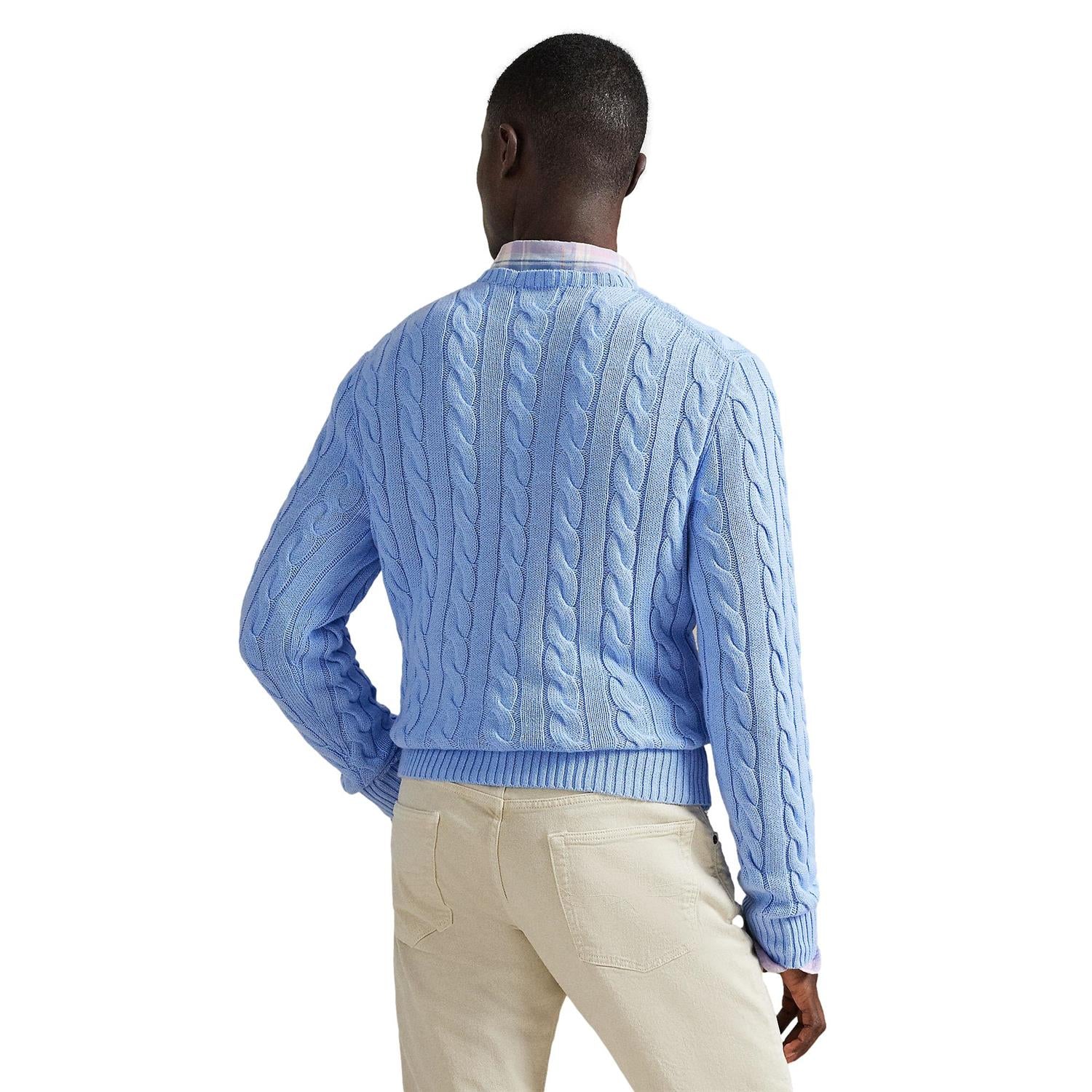 Polo Ralph Lauren Cable-Knit Cotton Sweater Genser Lyseblå - chrismoa.no