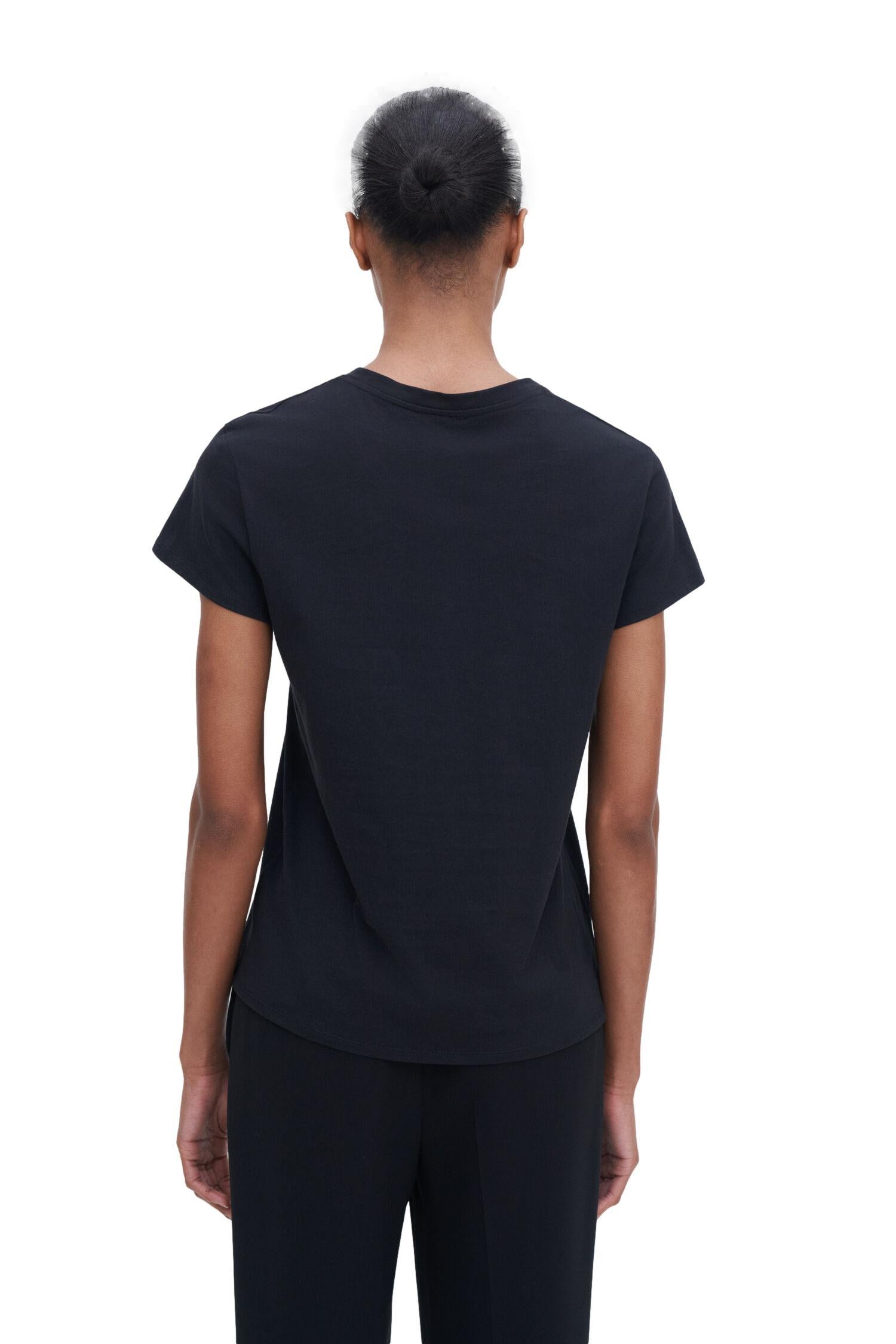 Filippa K Soft Cotton Tee T-Shirt Sort - chrismoa.no