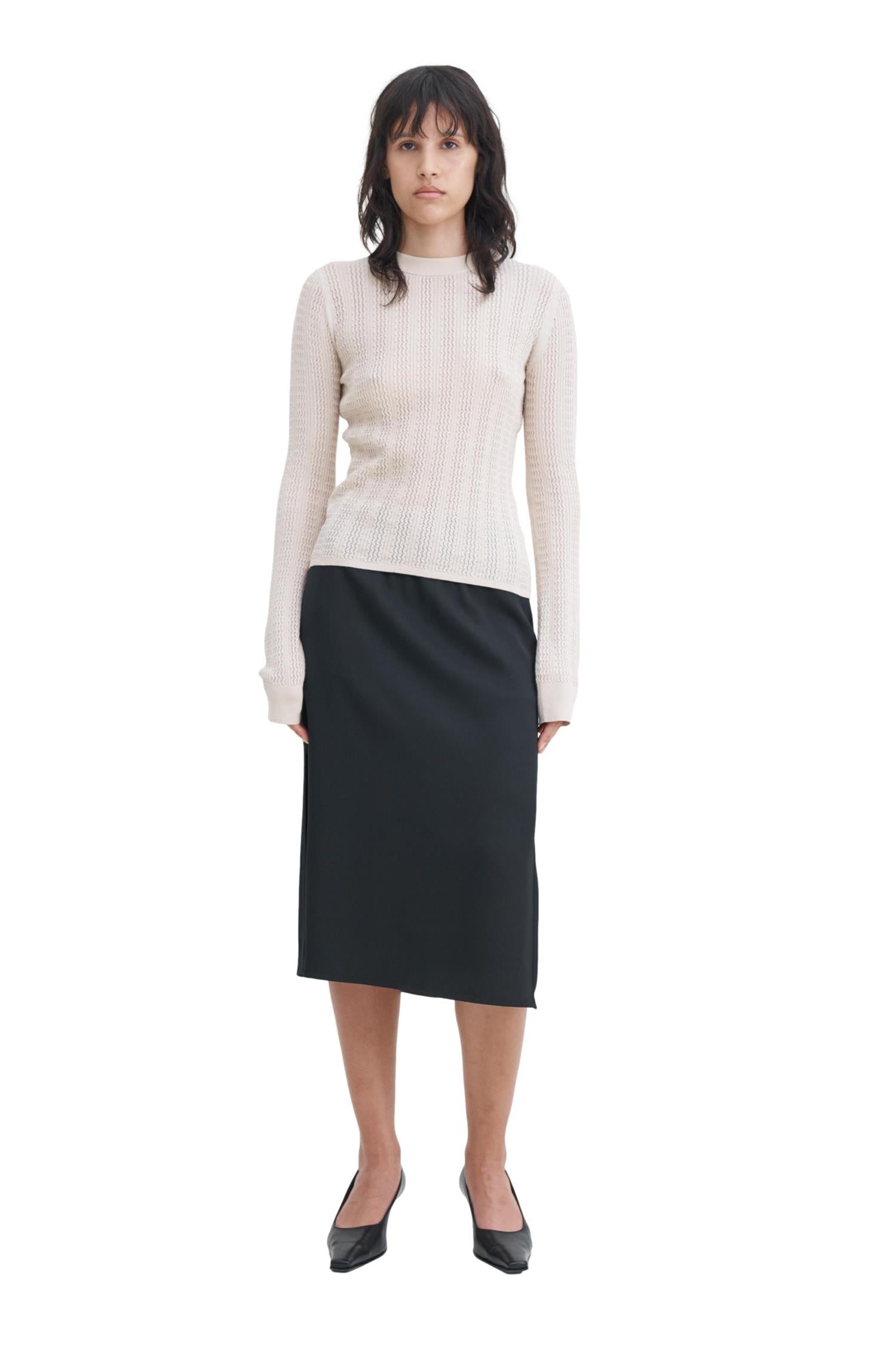 Filippa K Lace Knit Top Genser Beige - chrismoa.no