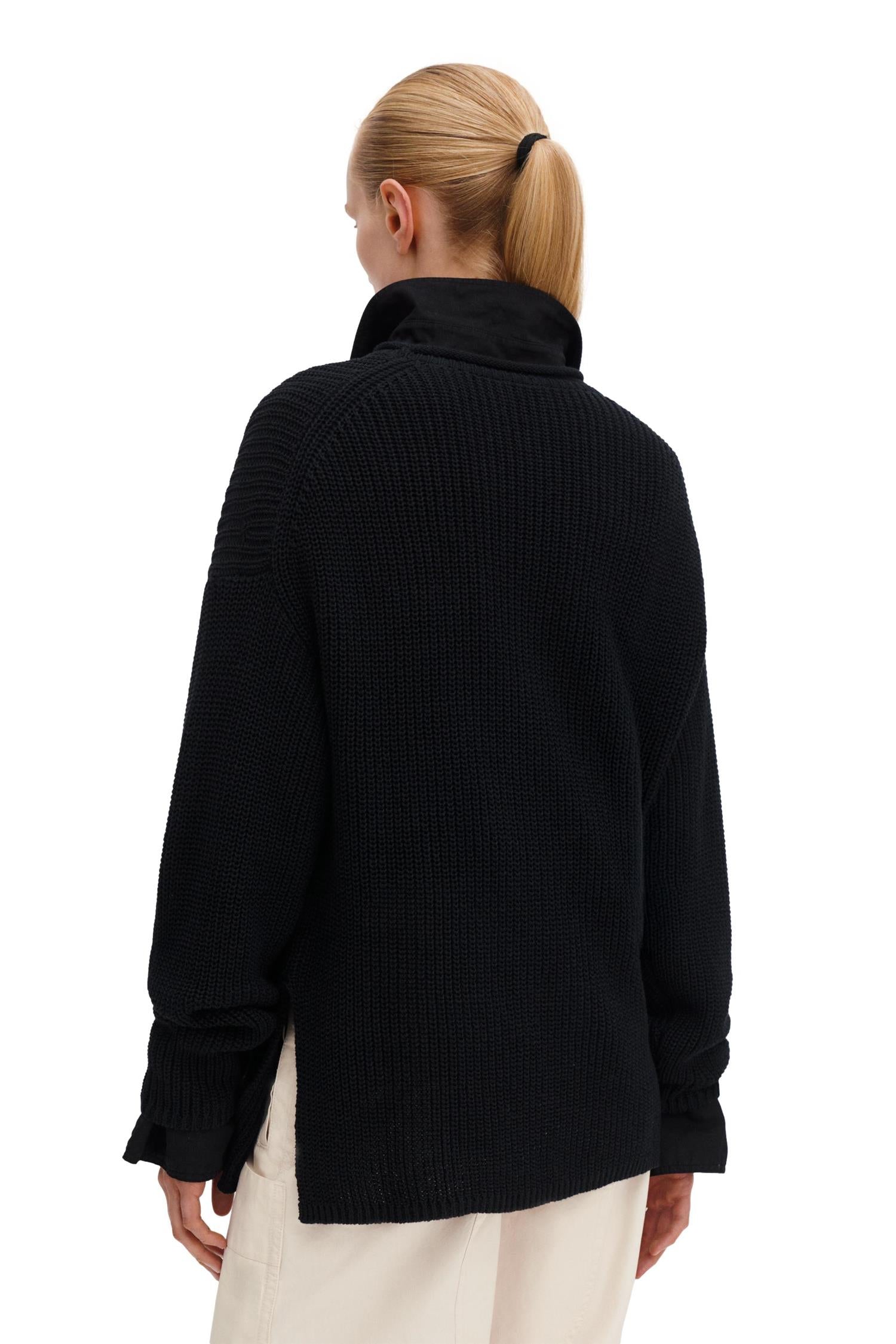 Filippa K Ribbed Cotton Linen Sweater Genser Sort - chrismoa.no