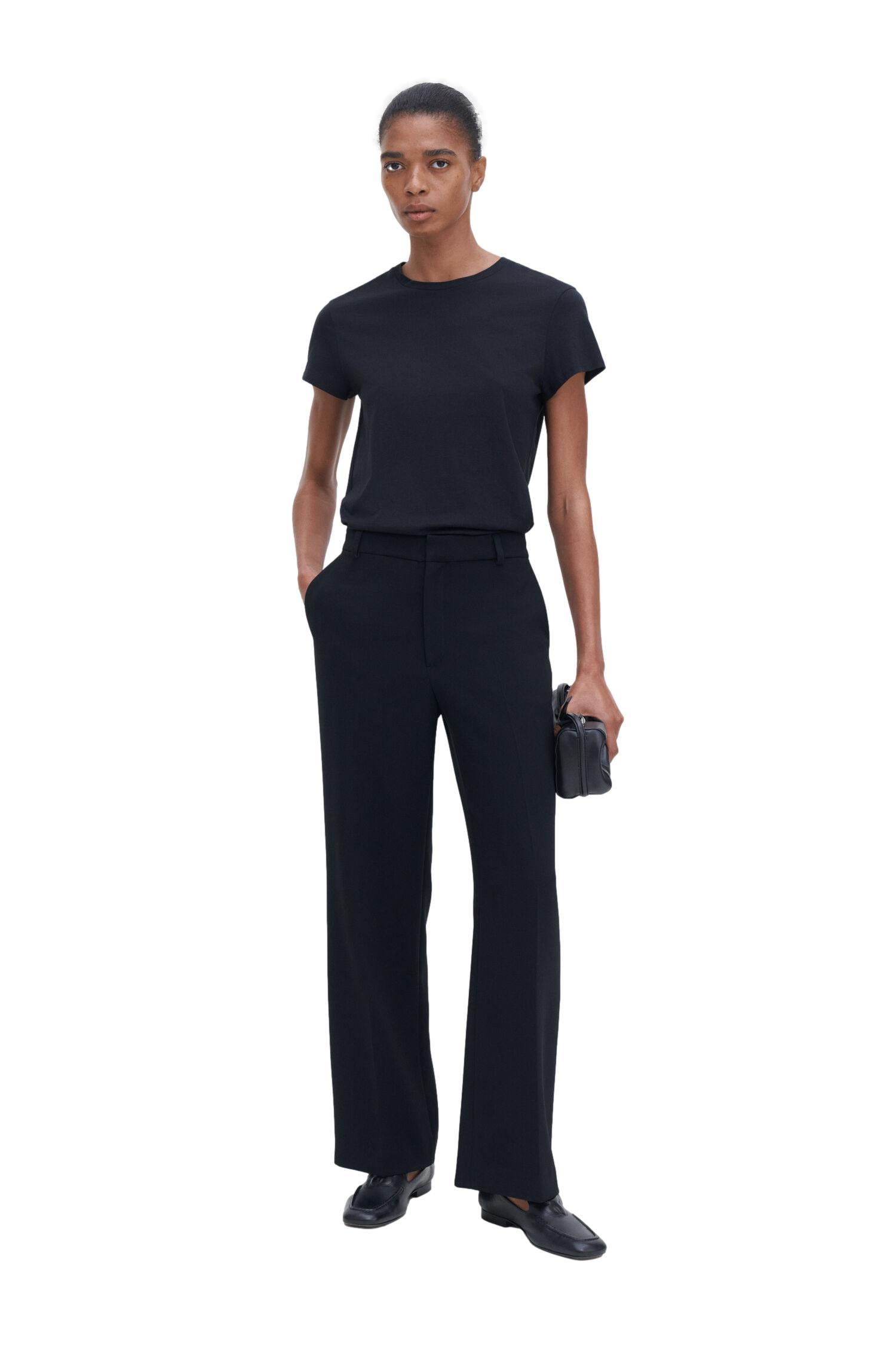 Filippa K Soft Cotton Tee T-Shirt Sort - chrismoa.no