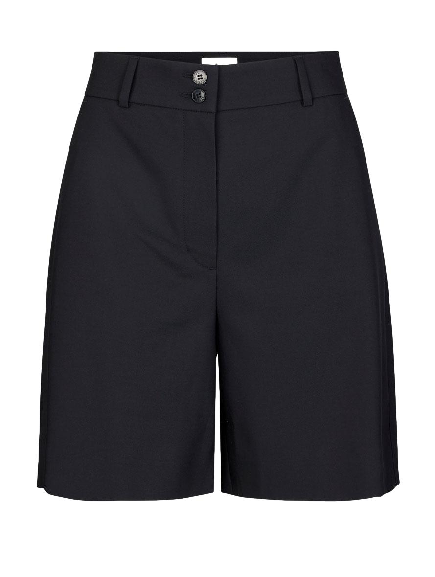 Marineblå LauraFV Midi Shorts fra Five Units, bukse i mykt stoff med komfortabel passform og midilengde.
