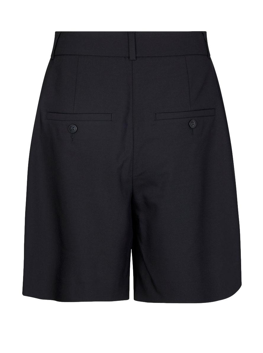 Marineblå Five Units LauraFV Midi Shorts 102 bukse, kort og komfortabel, synlig med lodne detaljer og passform.