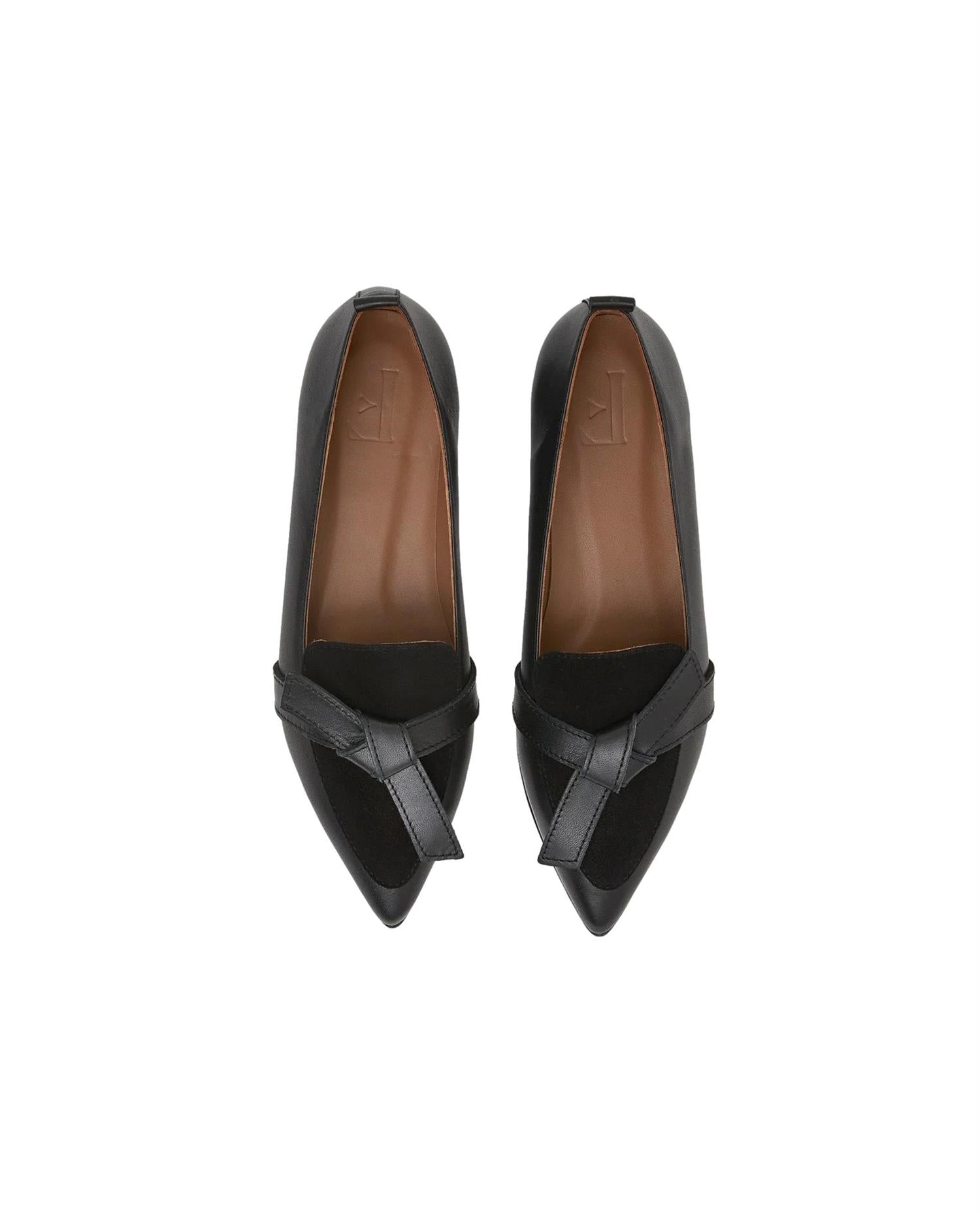 Flattered Ally Leather/Suede Black Sko Sort - chrismoa.no