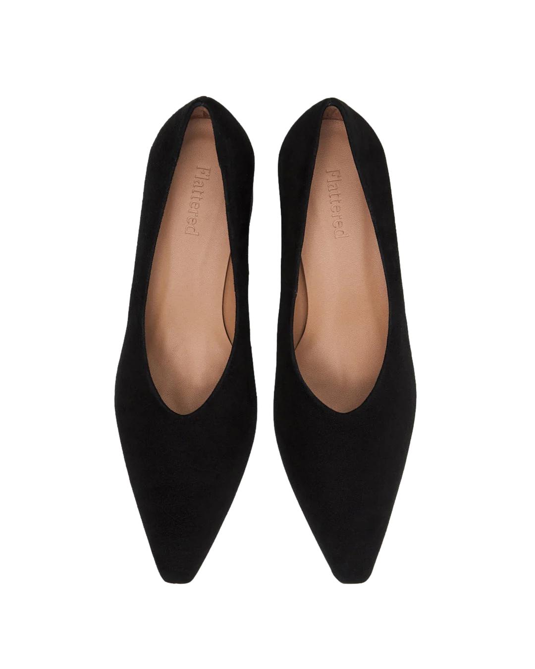 Flattered Angela Suede Black Sko Sort - chrismoa.no