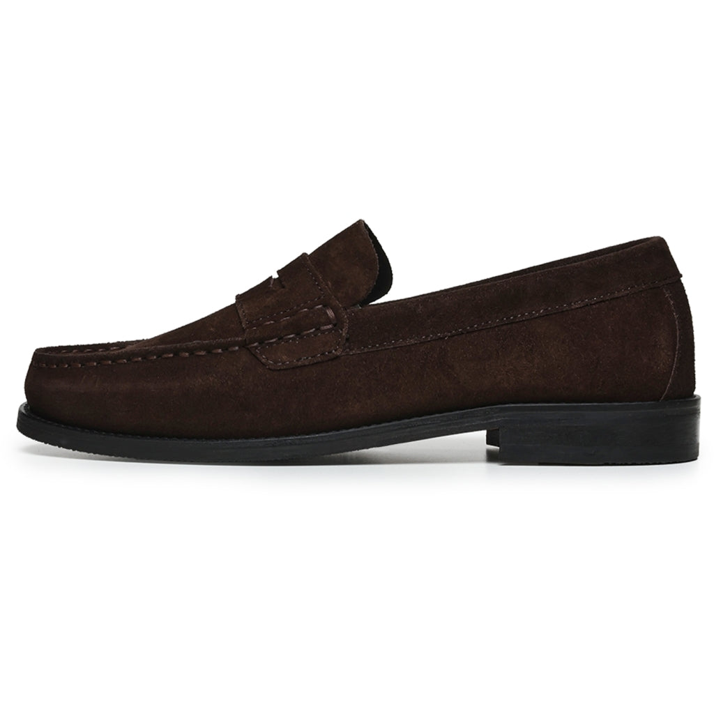Garment Project Miles Penny Loafer - Brown Suede Sko Mørkebrun - chrismoa.no