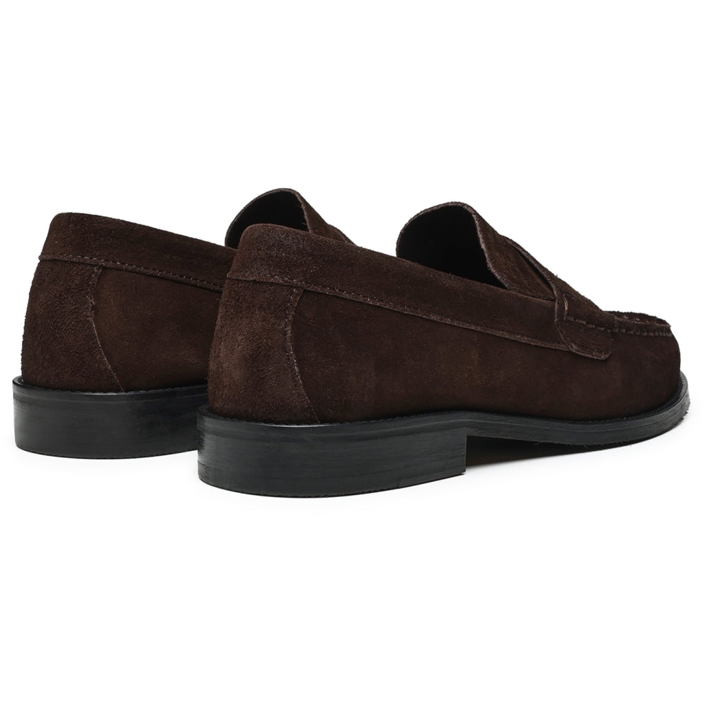 Garment Project Miles Penny Loafer - Brown Suede Sko Mørkebrun - chrismoa.no
