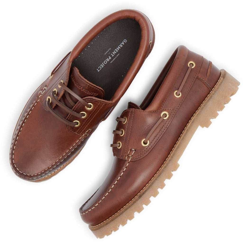 Garment Project Ollie Boat Shoe - Brown Leather Sko Brun - chrismoa.no