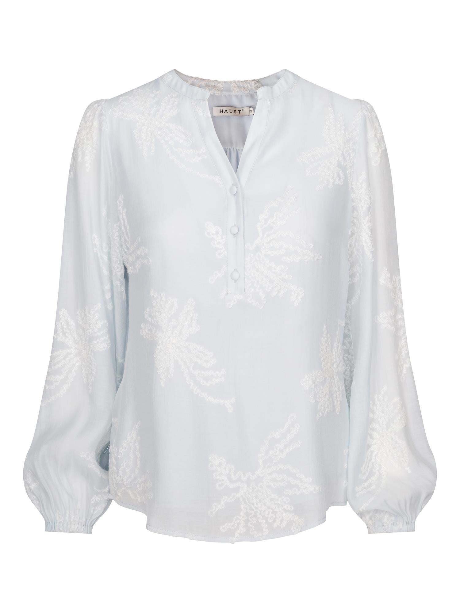 Haust Button shirt Bluse Lyseblå - chrismoa.no