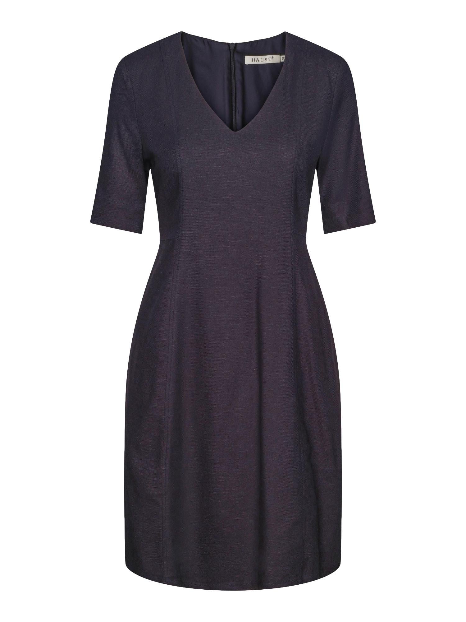 Haust Classic tailored dress Kjole Navy - chrismoa.no