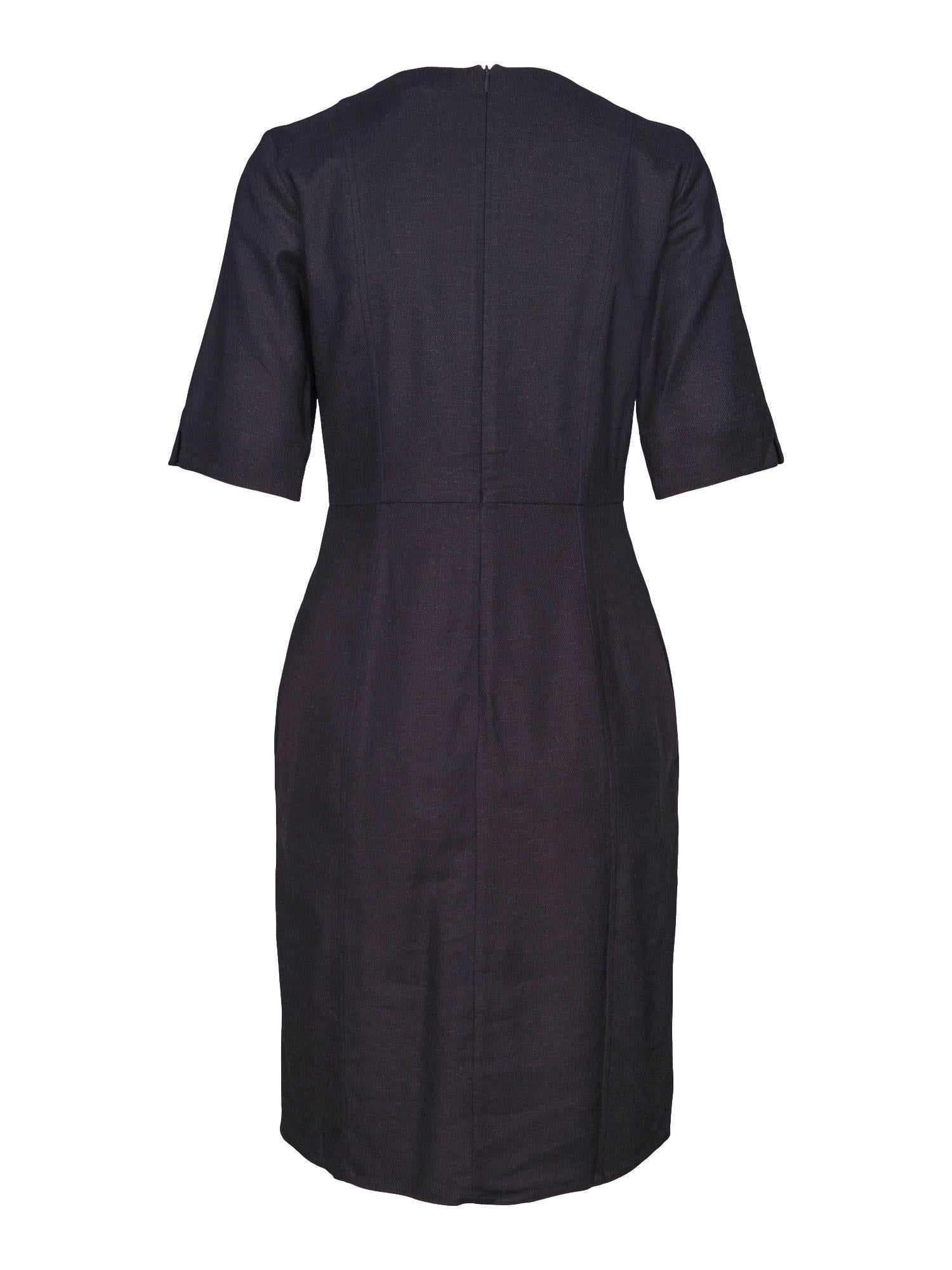 Haust Classic tailored dress Kjole Navy - chrismoa.no