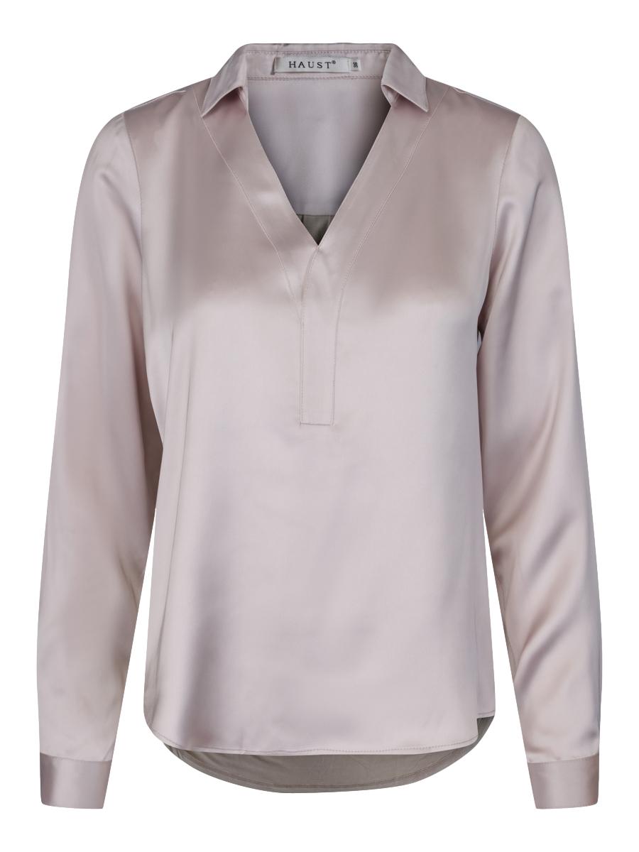 Haust V-Neck classic blouse Bluse Champagne - chrismoa.no
