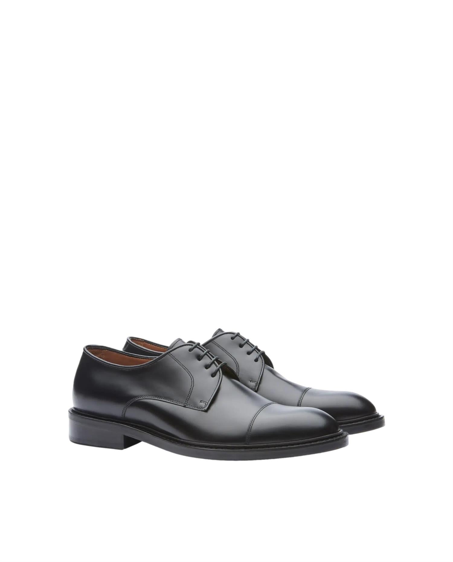 Lottusse Harrys Black Bright Calf Derby Sko Sort - chrismoa.no