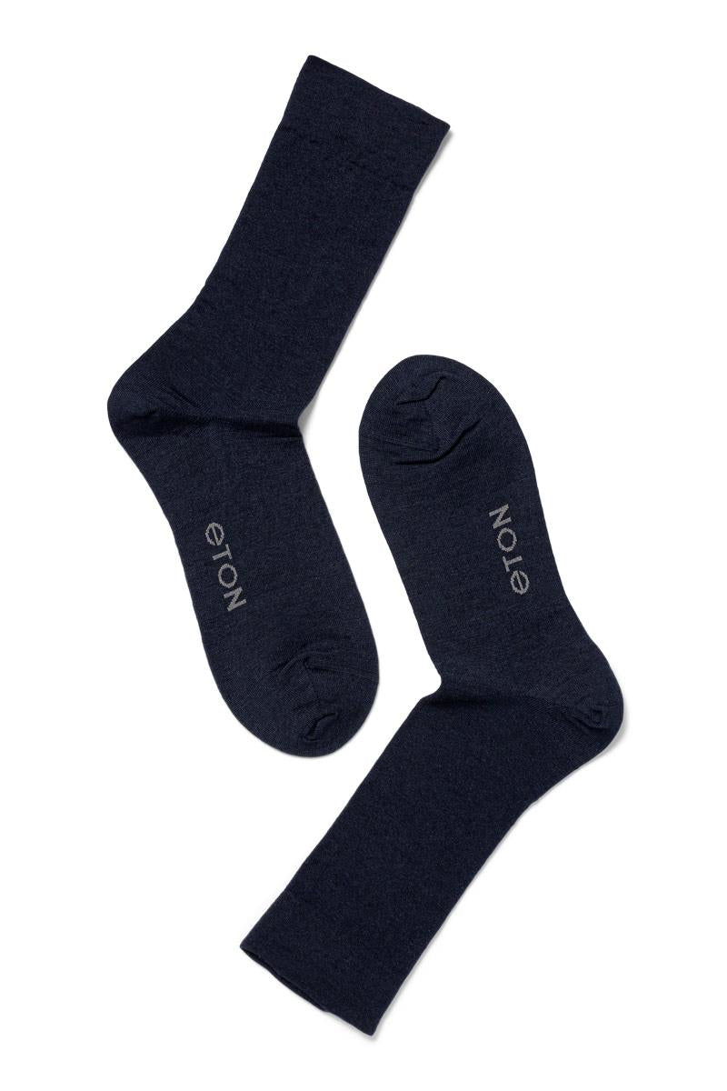 Note Gold Wool Plain Comfort Top Strømper Mørkeblå - chrismoa.no