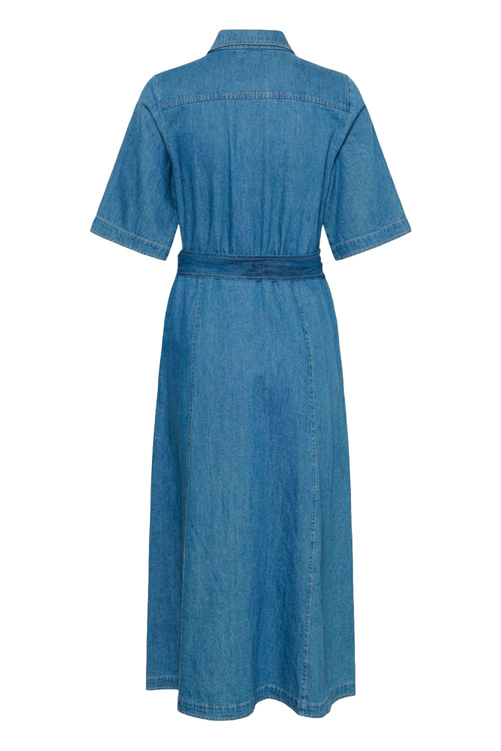 Denim Part Two AmaPW kjole med lengre ermer og avslappet passform, perfekt for hverdagsbruk og sommerstil.