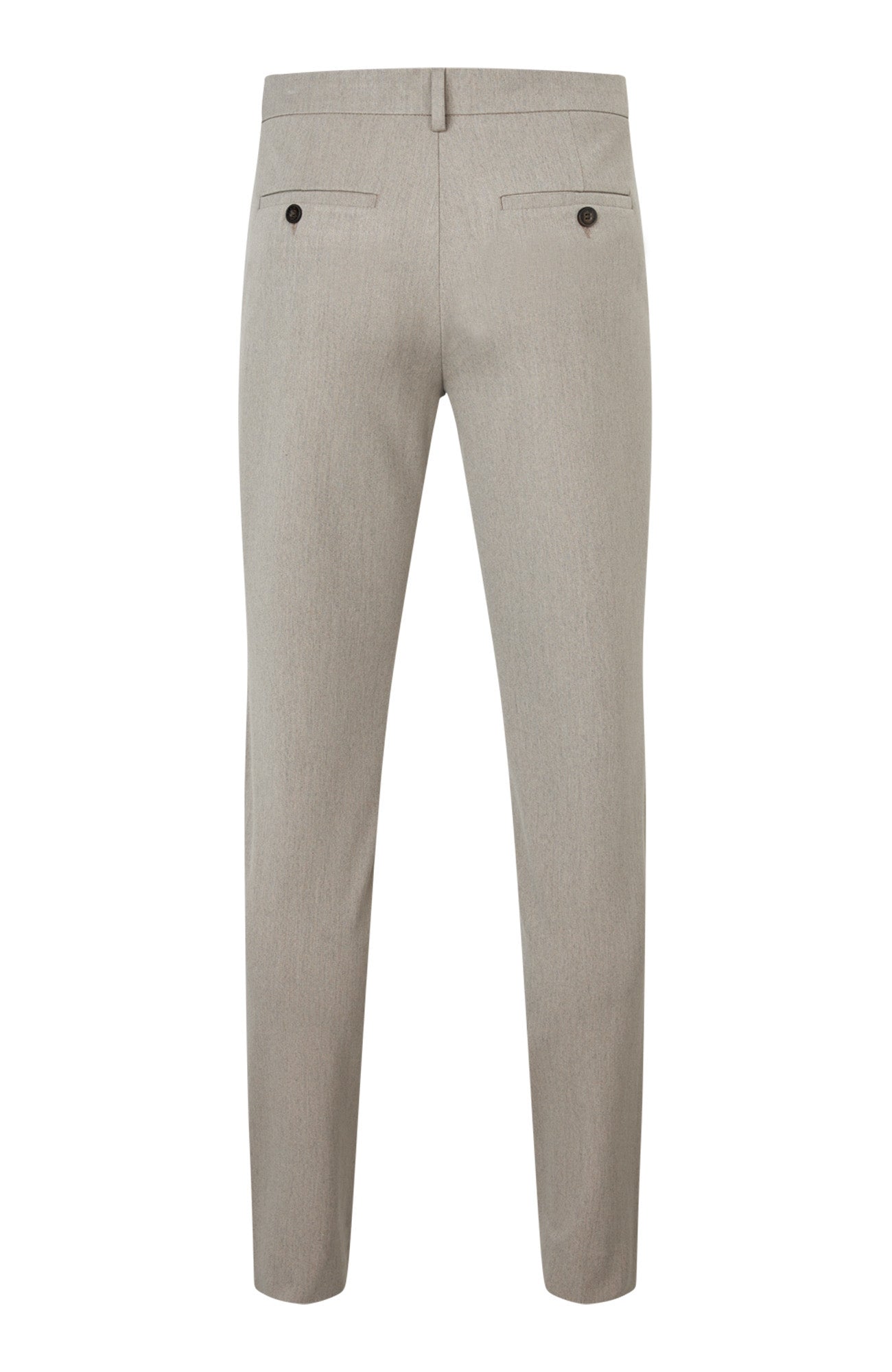 Plain Units JoshPL 805-GRS bukse i lys beige, komfortabel og enkel design, vist i et naturlig bilde.