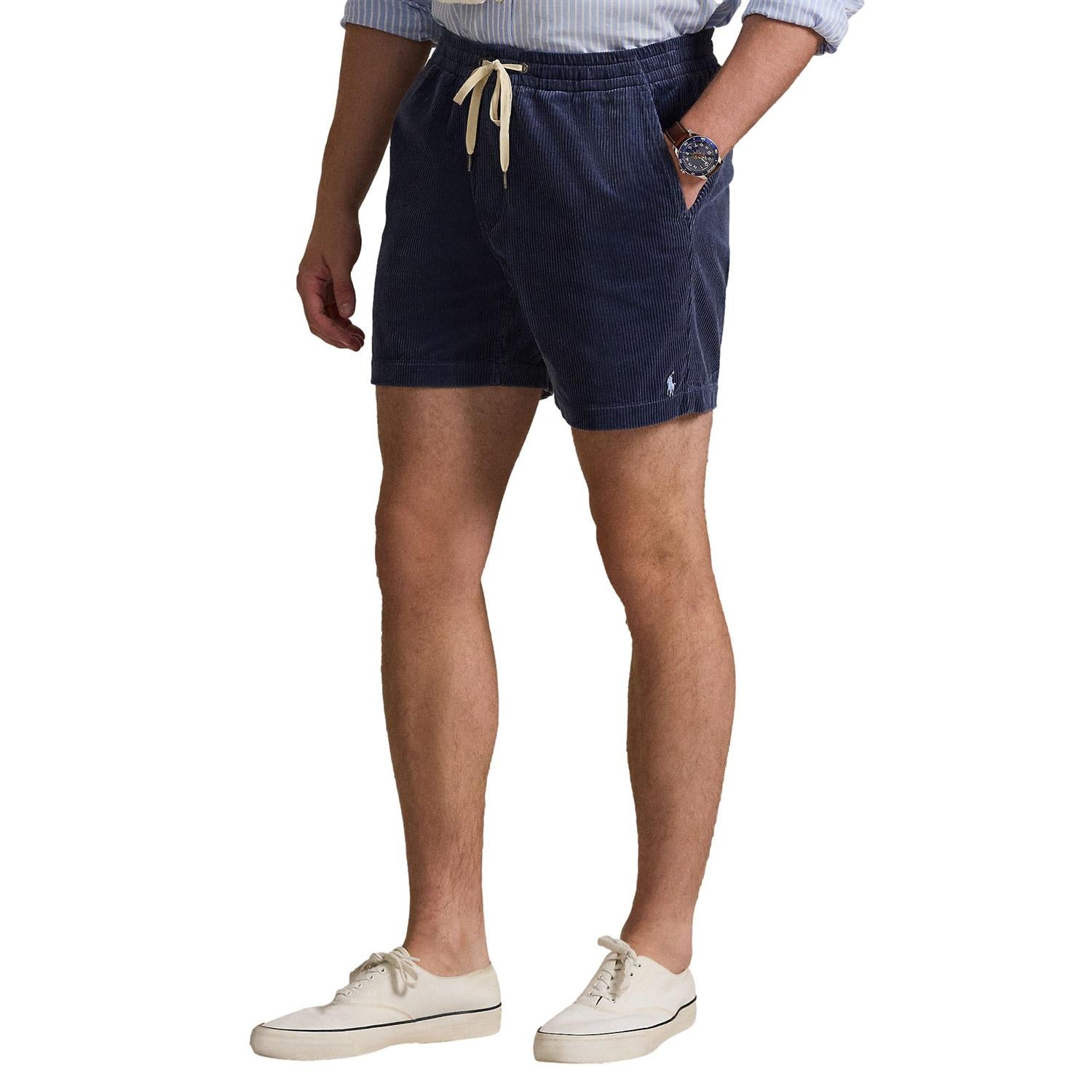 Marineblå Polo Ralph Lauren Shorts i corduroy, 6-tommers Polo Prepster modell, casual og komfortabel sommerklær for menn