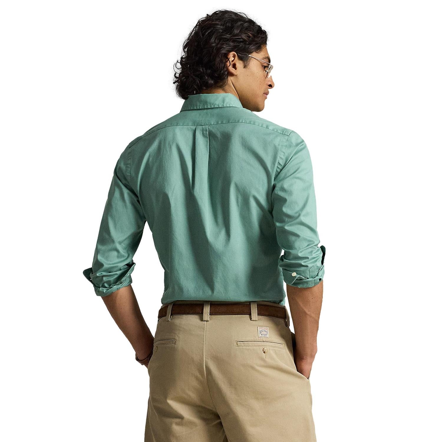 Polo Ralph Lauren Custom Fit Featherweight Twill Shirt Skjorte Eplegrønn - chrismoa.no