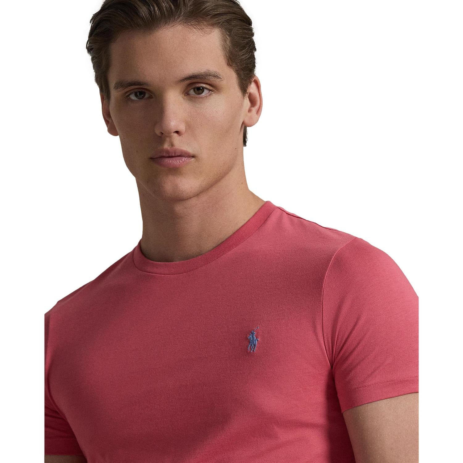 Polo Ralph Lauren Custom Slim Fit Jersey Crewneck T-Shirt T-Shirt Lakserød - chrismoa.no