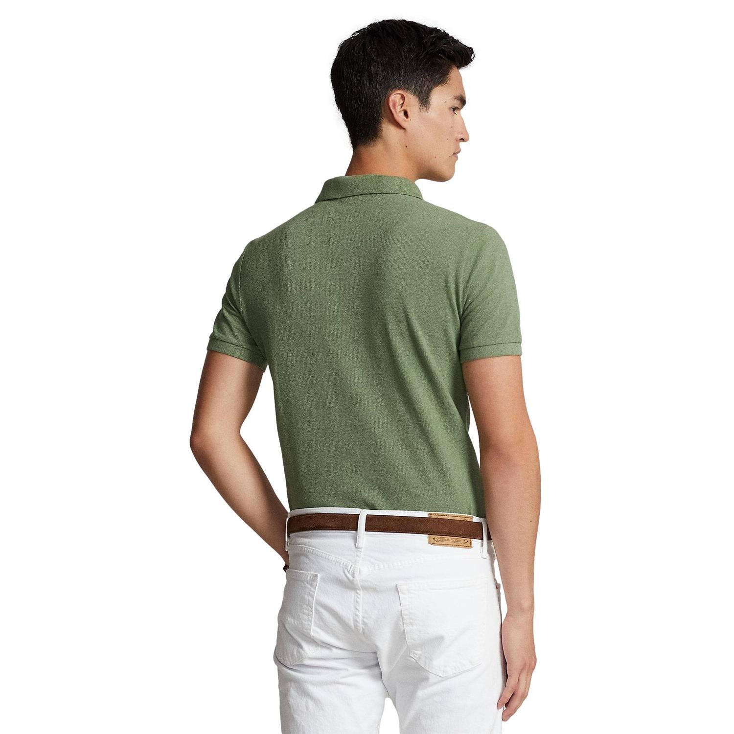 Grønn Polo Ralph Lauren mesh polo skjorte i slim fit med klassisk krage og knappestolpe.