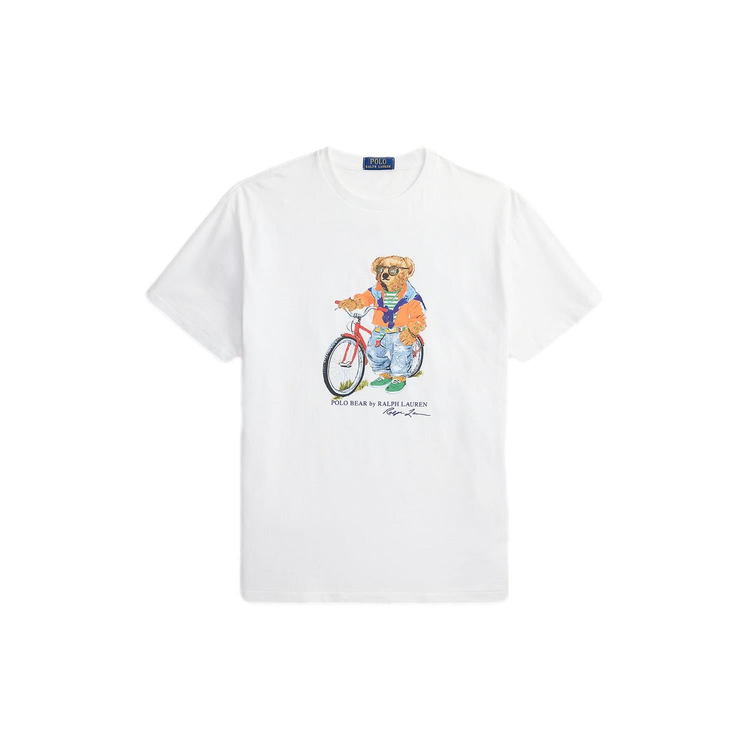 Polo Ralph Lauren Custom Slim Fit Polo Bear T-Shirt T-Shirt Hvit - chrismoa.no