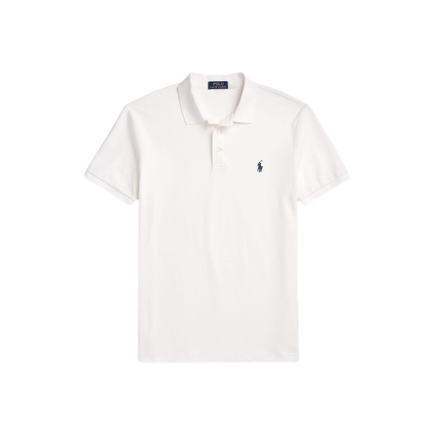 Polo Ralph Lauren CUSTOM SLIM FIT STRETCH MESH POLO SHIRT T-Shirt Hvit - chrismoa.no