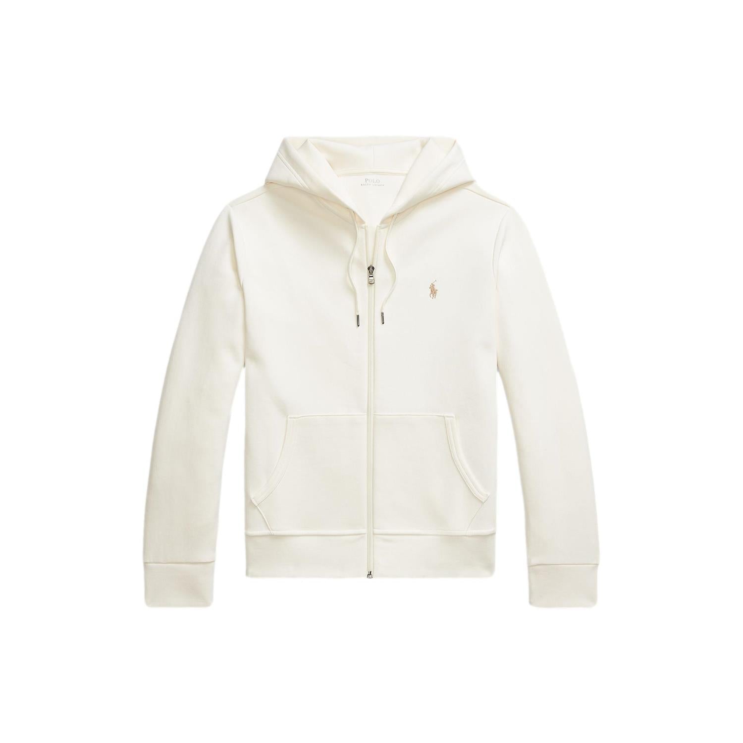 Polo Ralph Lauren DOUBLE-KNIT FULL-ZIP HOODIE Genser Cream - chrismoa.no