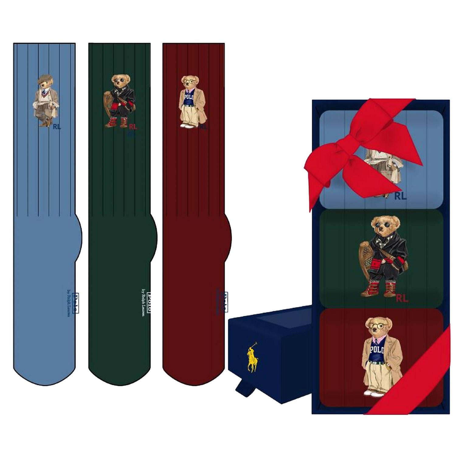 Polo Ralph Lauren Polo bear crew 3-sock gift set Strømper Multi - chrismoa.no