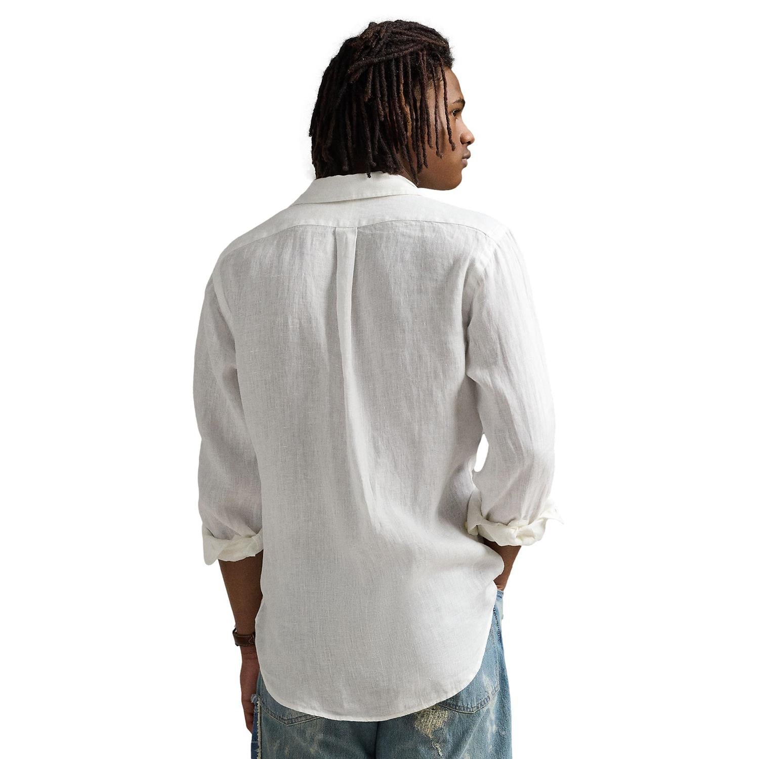 Polo Ralph Lauren Slim Fit Linen Shirt Skjorte Hvit - chrismoa.no