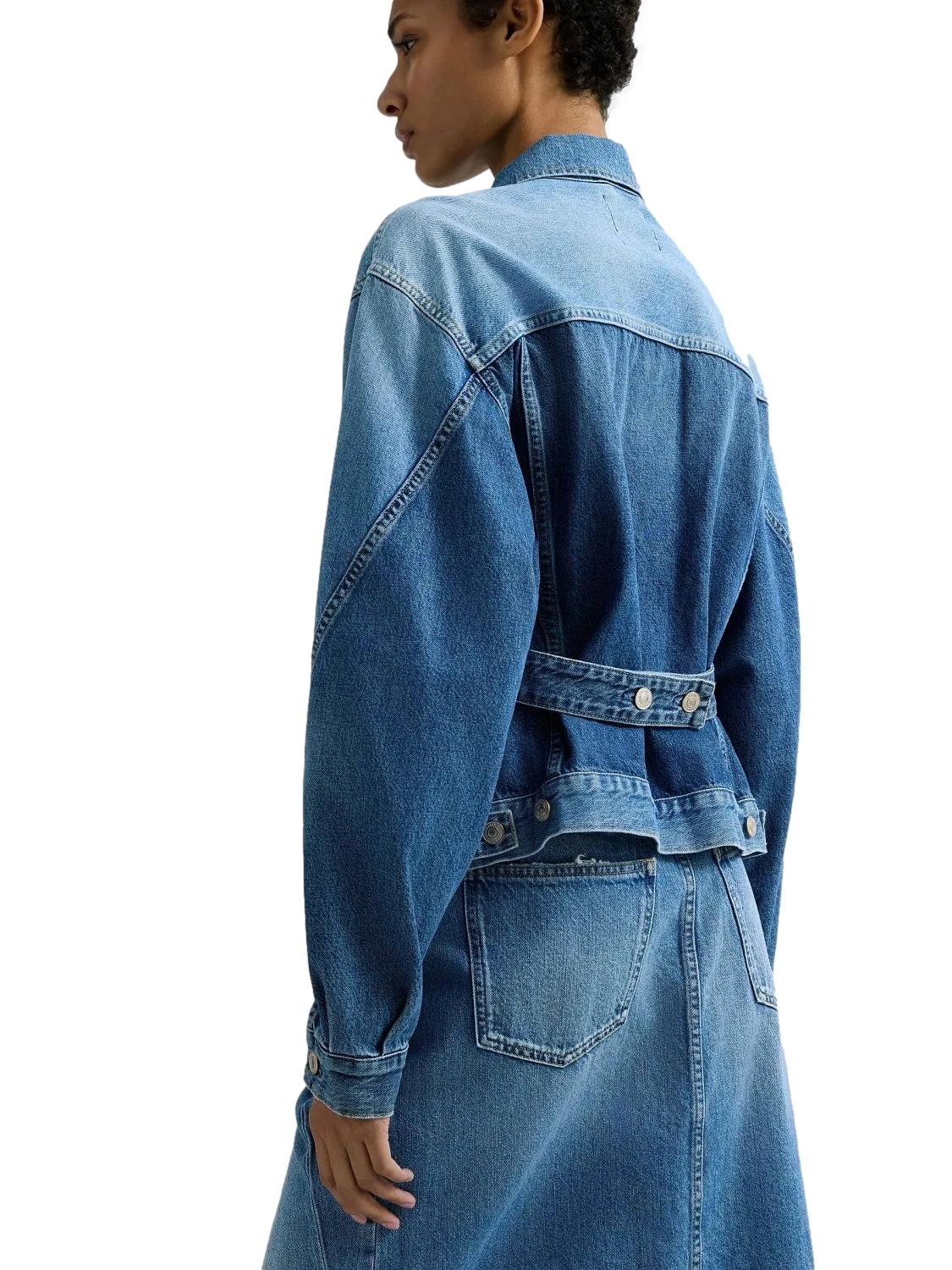 Replay Two-Tone Denim Relaxed-Fit Jacket Jakke Denim - chrismoa.no
