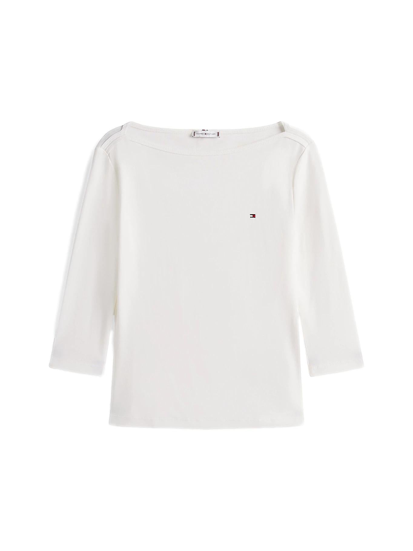 Tommy Hilfiger New Cody Slim Boat - NK 3/4 Slv Genser Hvit - chrismoa.no