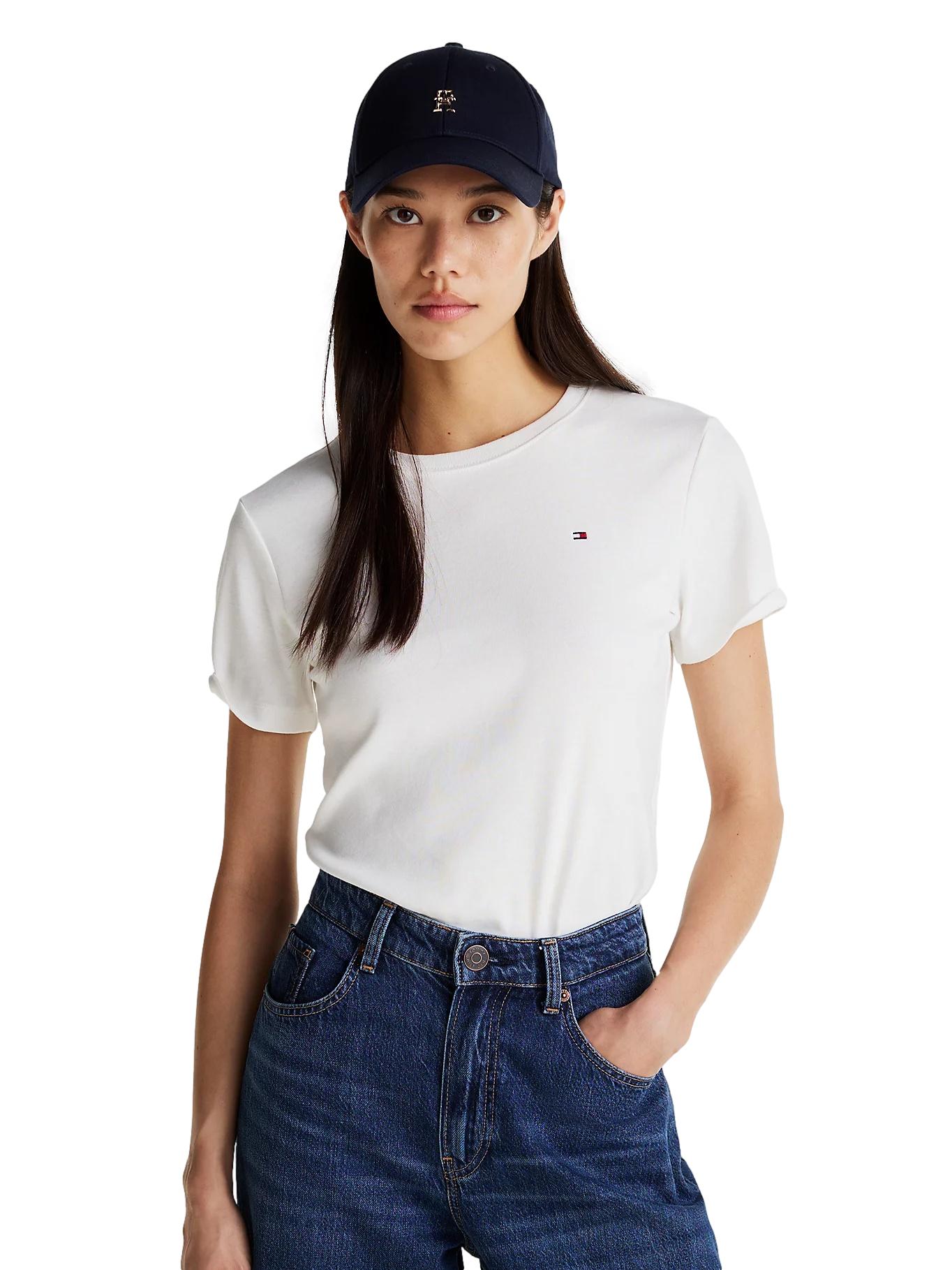 Tommy Hilfiger Slim Cody C-NK SS T-Shirt Hvit - chrismoa.no