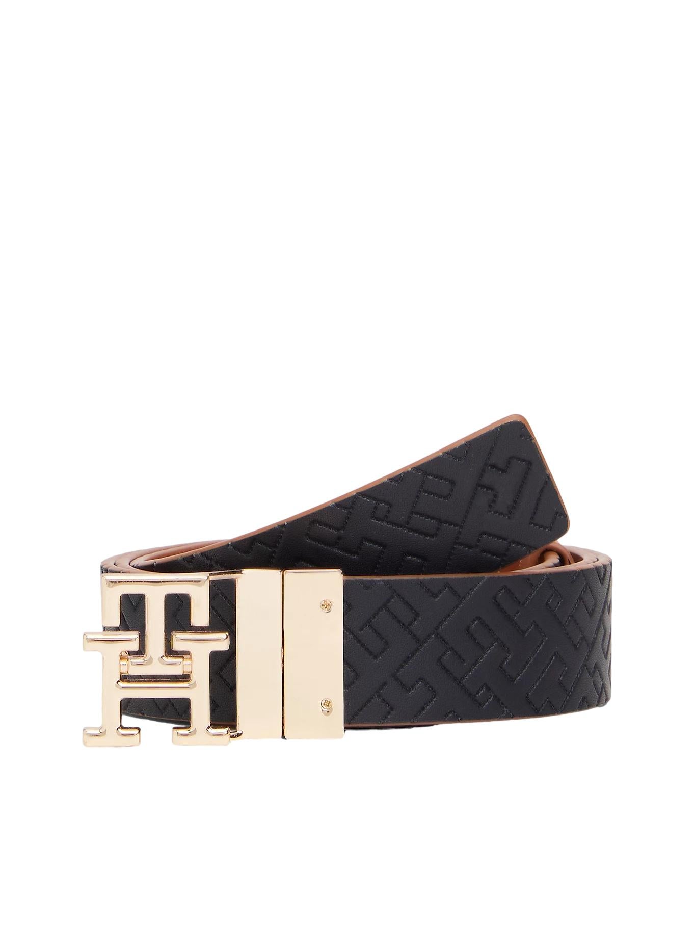 Tommy Hilfiger Th Modern 3.0 Rev Mono belte i flerfarget design, lærbelte med logo-utsmykning, for menn.