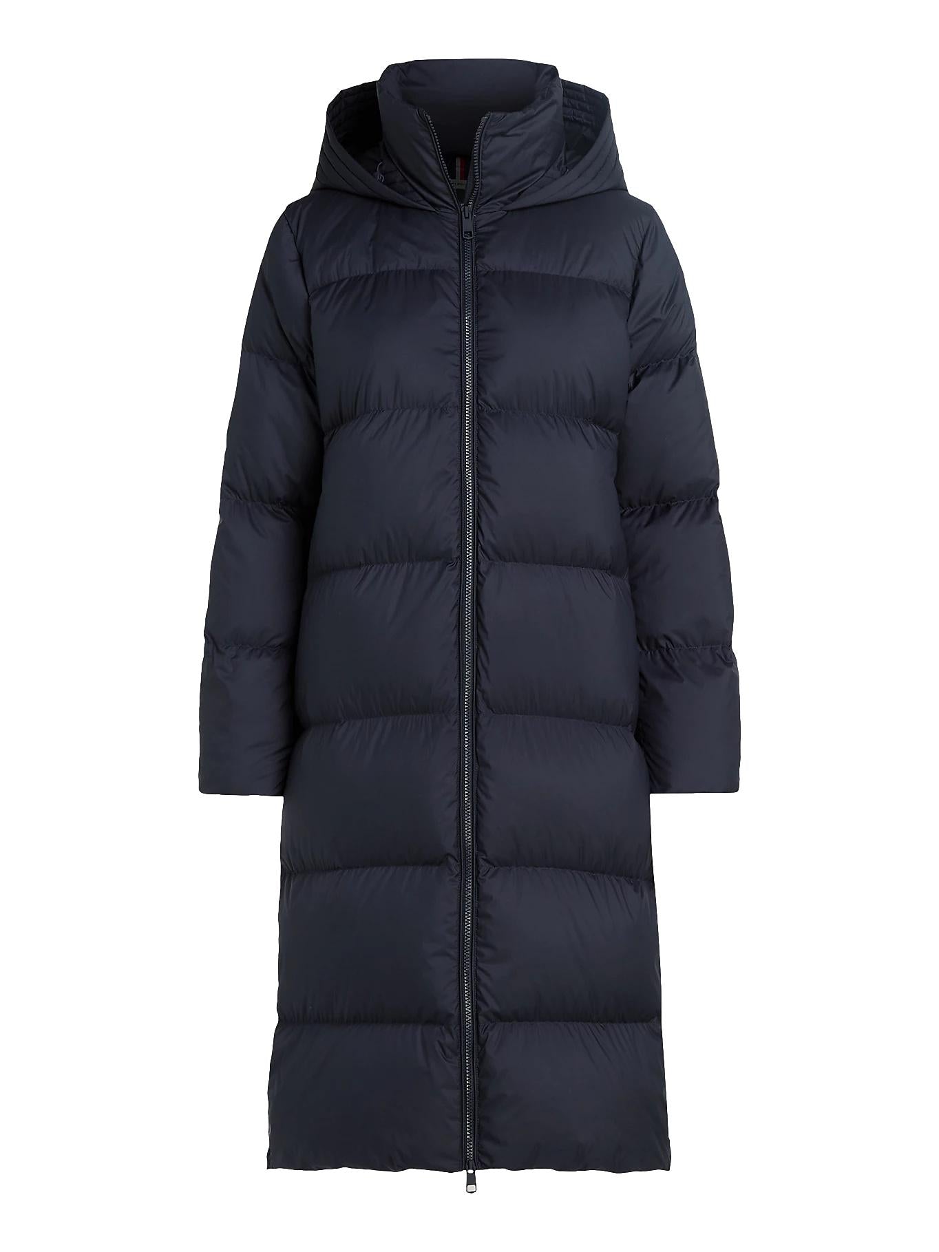 Tommy Hilfiger Water Repellent Down Longline Coat Jakke Marine - chrismoa.no