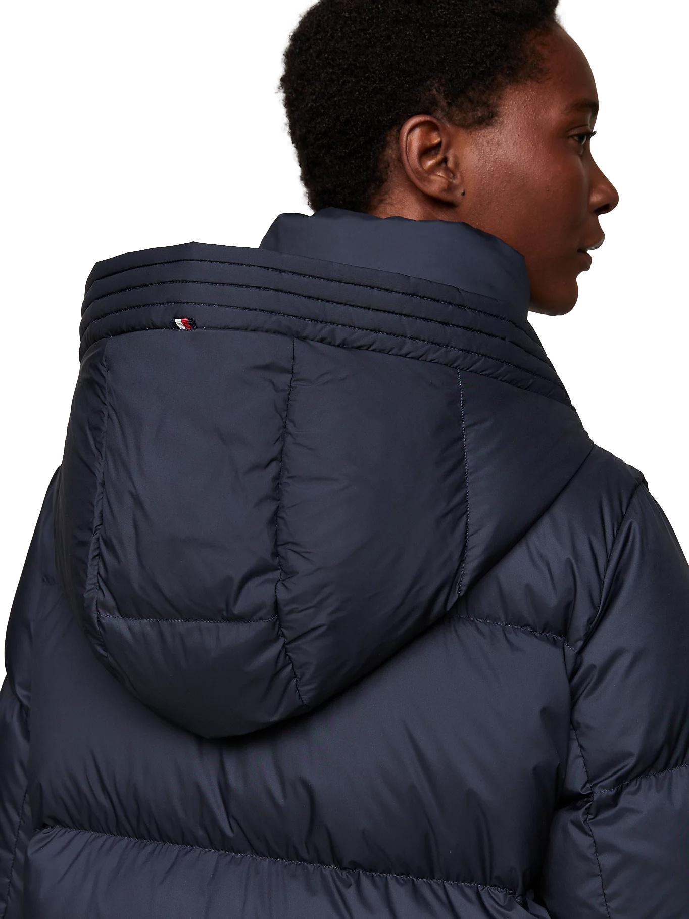Tommy Hilfiger Water Repellent Down Longline Coat Jakke Marine - chrismoa.no