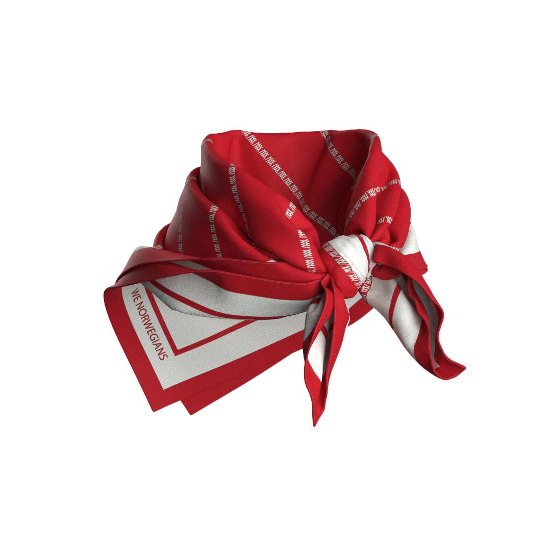 We Norwegians Ship Silk Scarf Skjerf Rød - chrismoa.no